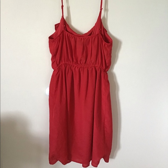 Red Spaghetti Strap Ruffled Dress - Picture 2 of 2